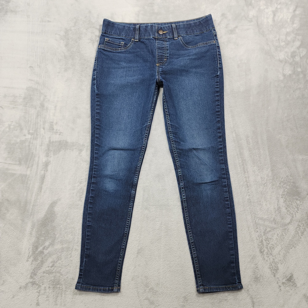 Lee Jeans Womens M Blue Mid Rise Skinny Slim Stretch Medium Wash Denim